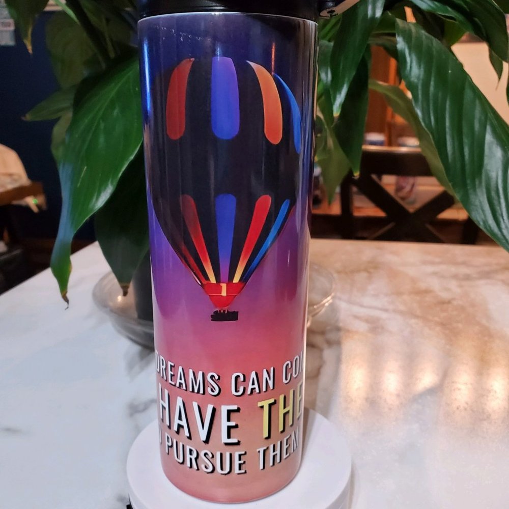 Pursue Your Dreams Hot Air Balloon  20oz Tumbler with duo lids 🎉sale
